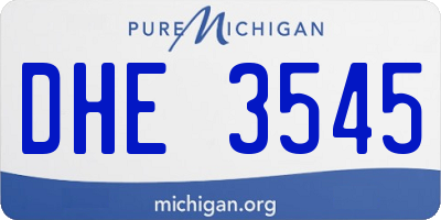MI license plate DHE3545