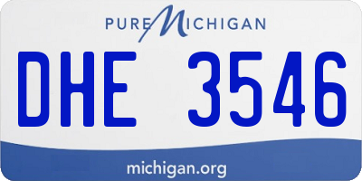MI license plate DHE3546