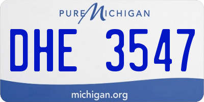 MI license plate DHE3547