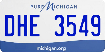 MI license plate DHE3549