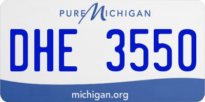 MI license plate DHE3550