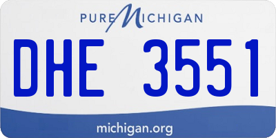 MI license plate DHE3551