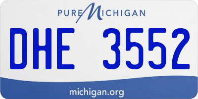 MI license plate DHE3552