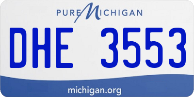 MI license plate DHE3553