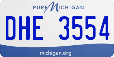MI license plate DHE3554