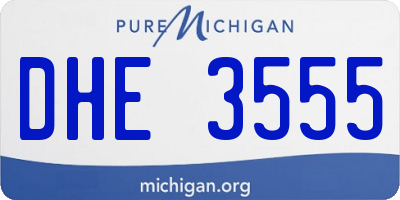 MI license plate DHE3555