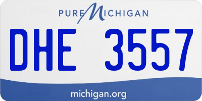 MI license plate DHE3557