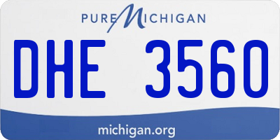 MI license plate DHE3560
