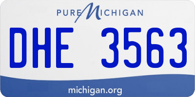 MI license plate DHE3563