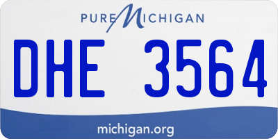 MI license plate DHE3564