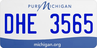MI license plate DHE3565