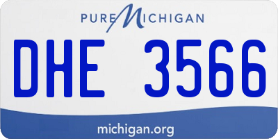 MI license plate DHE3566