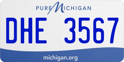 MI license plate DHE3567