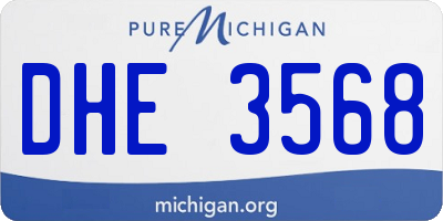 MI license plate DHE3568