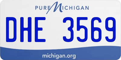 MI license plate DHE3569
