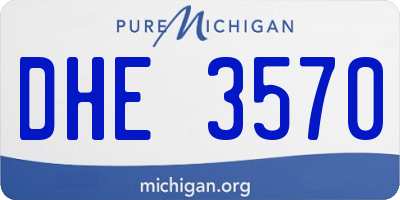 MI license plate DHE3570