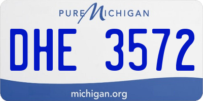 MI license plate DHE3572