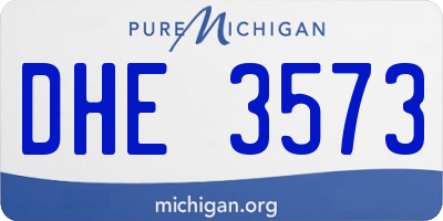 MI license plate DHE3573