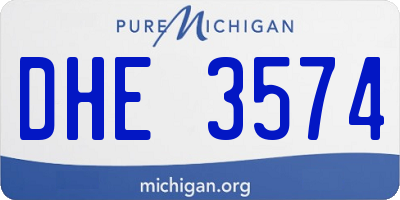 MI license plate DHE3574