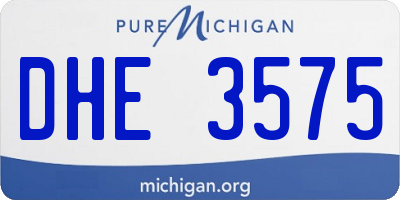 MI license plate DHE3575