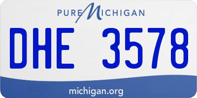 MI license plate DHE3578