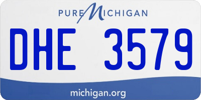MI license plate DHE3579