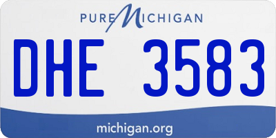 MI license plate DHE3583
