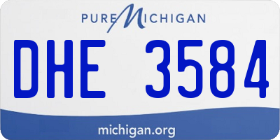 MI license plate DHE3584