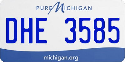 MI license plate DHE3585