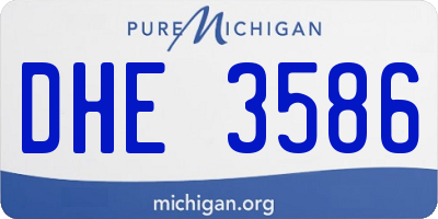 MI license plate DHE3586