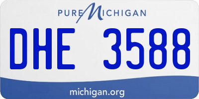 MI license plate DHE3588