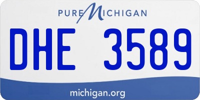 MI license plate DHE3589