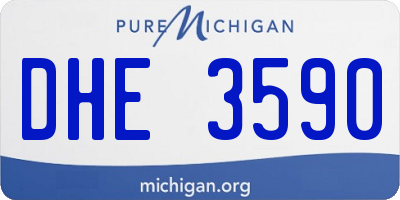 MI license plate DHE3590