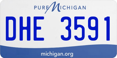 MI license plate DHE3591