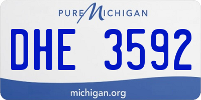 MI license plate DHE3592