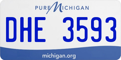 MI license plate DHE3593