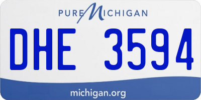 MI license plate DHE3594