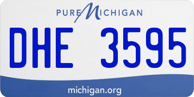 MI license plate DHE3595