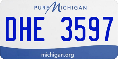 MI license plate DHE3597