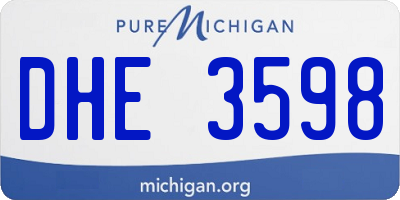 MI license plate DHE3598