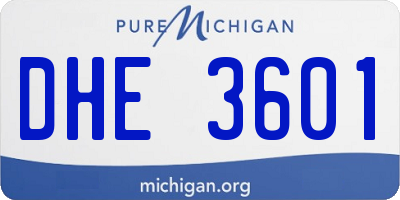 MI license plate DHE3601