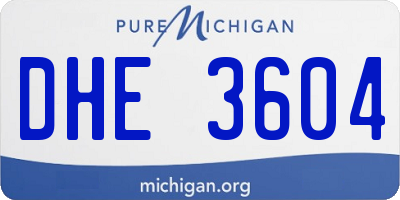 MI license plate DHE3604