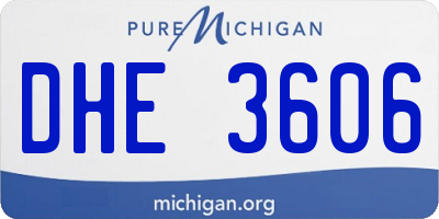 MI license plate DHE3606