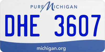 MI license plate DHE3607