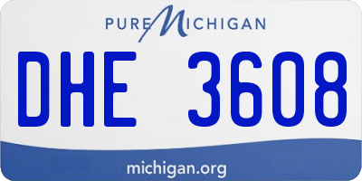 MI license plate DHE3608