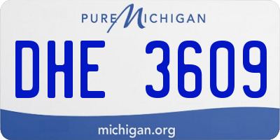 MI license plate DHE3609