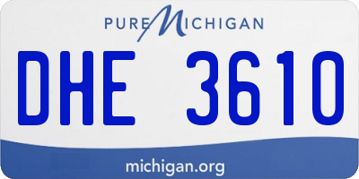 MI license plate DHE3610