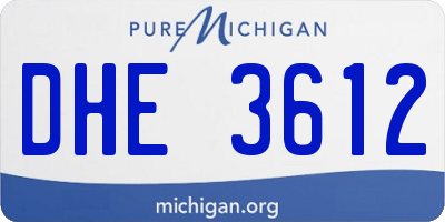 MI license plate DHE3612