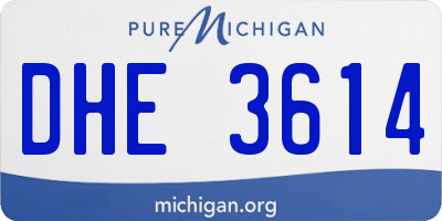 MI license plate DHE3614