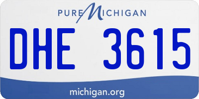 MI license plate DHE3615